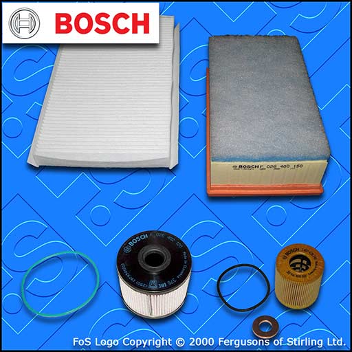SERVICE KIT for PEUGEOT RCZ 2.0 HDI BOSCH OIL AIR FUEL CABIN FILTERS (2010-2016)