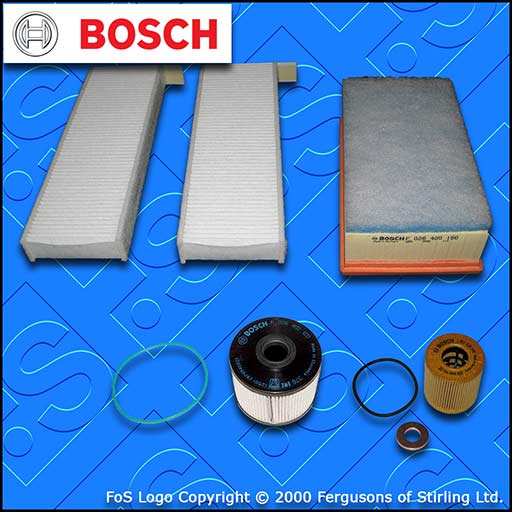 SERVICE KIT for PEUGEOT 5008 2.0 HDI DW10C OIL AIR FUEL CABIN FILTER (2009-2017)