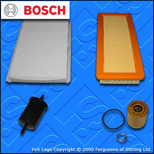 SERVICE KIT for PEUGEOT 308 1.6 THP BOSCH OIL AIR FUEL CABIN FILTERS (2007-2009)