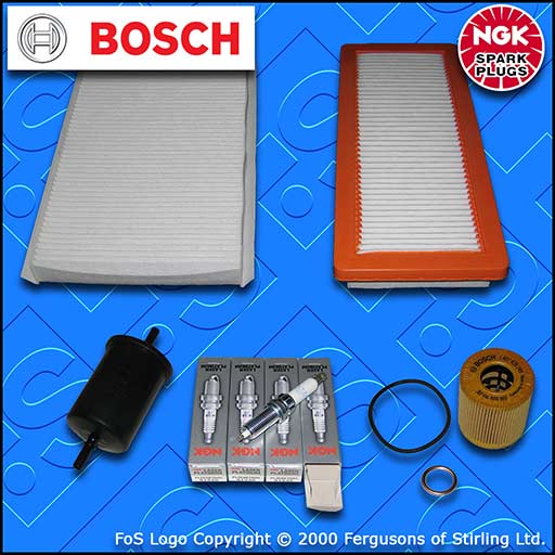 SERVICE KIT for PEUGEOT 308 1.6 THP OIL AIR FUEL CABIN FILTERS PLUGS (2009-2013)