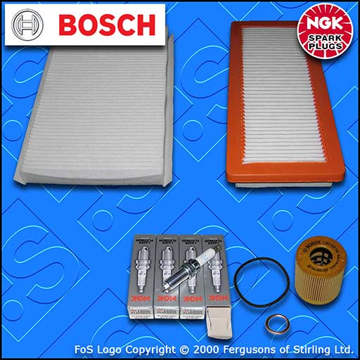 SERVICE KIT for PEUGEOT 308 1.6 THP OIL AIR CABIN FILTERS PLUGS (2009-2013)