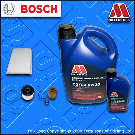 SERVICE KIT PEUGEOT 308 2.0 HDI DW10CTED4 OIL FUEL CABIN FILTER +OIL (2011-2014)