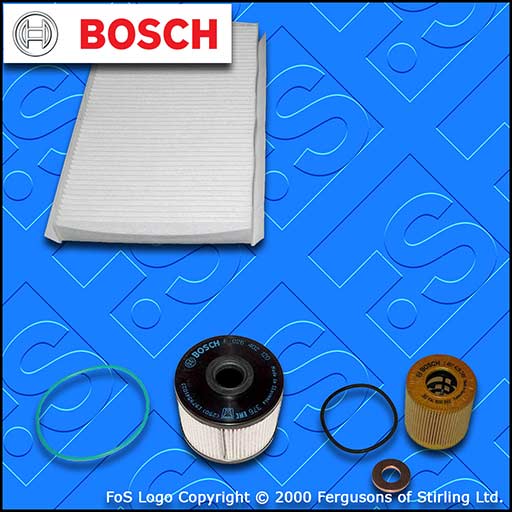 SERVICE KIT for PEUGEOT RCZ 2.0 HDI BOSCH OIL FUEL CABIN FILTERS (2010-2016)