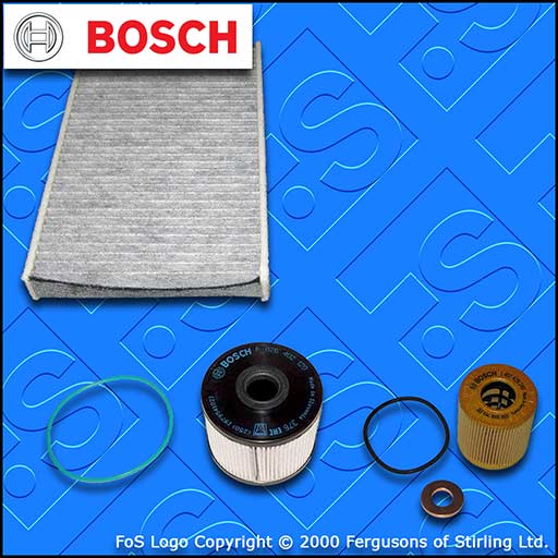 SERVICE KIT for PEUGEOT RCZ 2.0 HDI BOSCH OIL FUEL CABIN FILTERS (2010-2016)