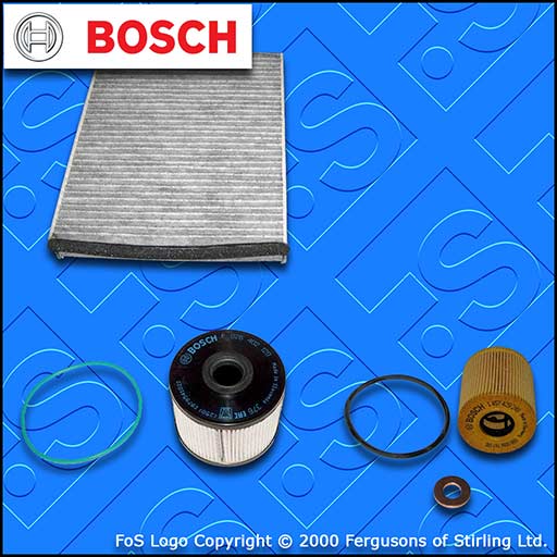 SERVICE KIT for FORD KUGA 2.0 TDCI BOSCH OIL FUEL CABIN FILTERS (2013-2014)