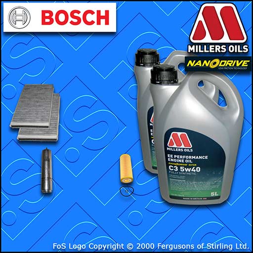 SERVICE KIT for BMW 5 SERIES 525D E60 E61 OIL FUEL CABIN FILTER +OIL (2004-2010)