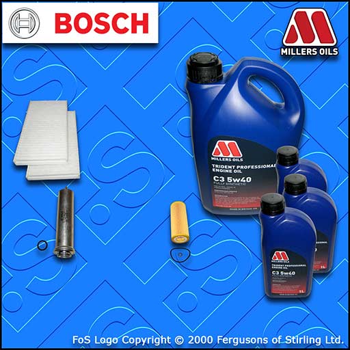 SERVICE KIT for BMW 6 SERIES 635D E63 E64 OIL FUEL CABIN FILTER +OIL (2007-2010)