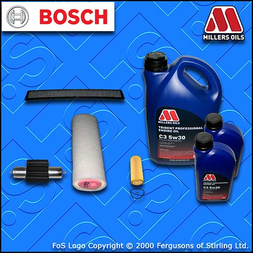 SERVICE KIT BMW 3 SERIES 330D E46 2993CC OIL AIR FUEL CABIN FILTER +7L OIL 03-05