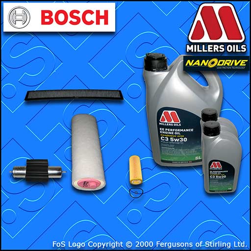 SERVICE KIT BMW 3 SERIES 330D E46 2993CC OIL AIR FUEL CABIN FILTER +7L OIL 03-05