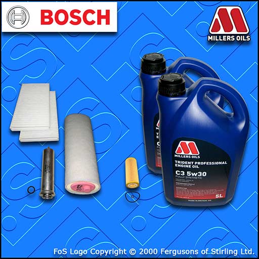 SERVICE KIT BMW 5 SERIES 525D E60 E61 OIL AIR FUEL CABIN FILTER +OIL (2004-2010)