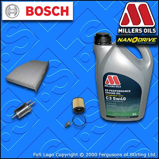 SERVICE KIT for AUDI A3 (8P) 1.6 FSI OIL FUEL CABIN FILTER +5w40 OIL (2003-2007)