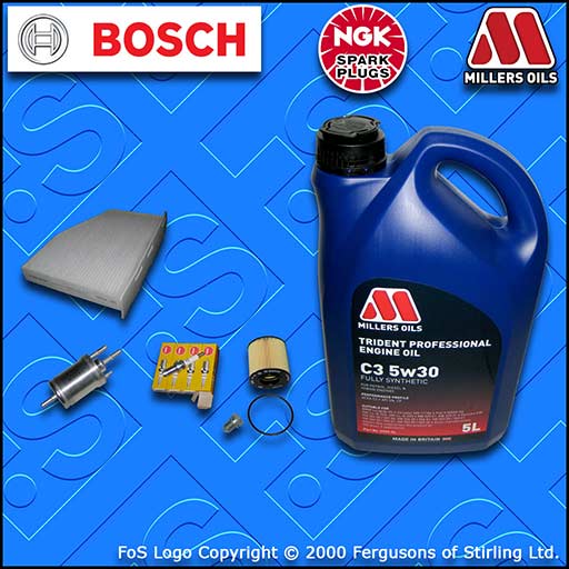 SERVICE KIT for AUDI A3 (8P) 1.6 FSI OIL FUEL CABIN FILTER PLUGS+OIL (2003-2007)