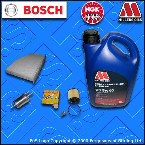 SERVICE KIT for AUDI A3 (8P) 1.6 FSI OIL FUEL CABIN FILTER PLUGS+OIL (2003-2007)