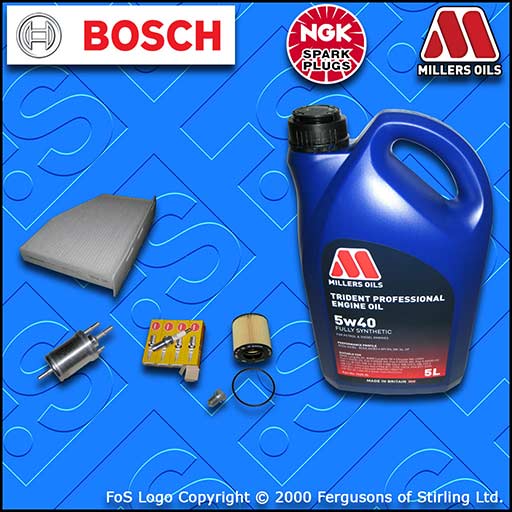 SERVICE KIT for AUDI A3 (8P) 1.6 FSI OIL FUEL CABIN FILTER PLUGS+OIL (2003-2007)