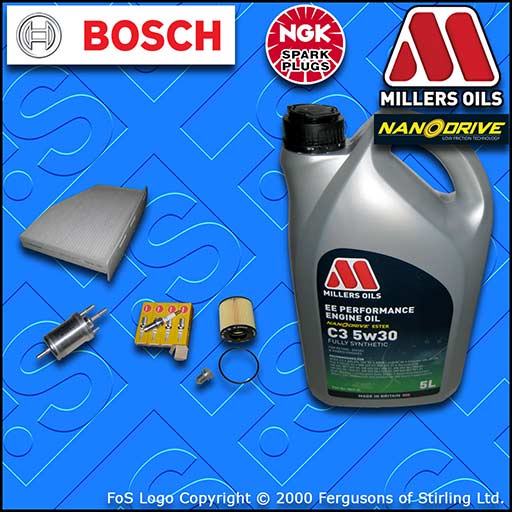 SERVICE KIT for AUDI A3 (8P) 1.6 FSI OIL FUEL CABIN FILTER PLUGS+OIL (2003-2007)