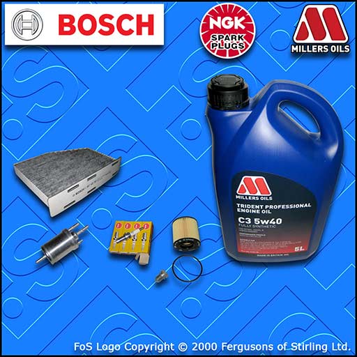 SERVICE KIT for AUDI A3 (8P) 1.6 FSI OIL FUEL CABIN FILTER PLUGS+OIL (2003-2007)