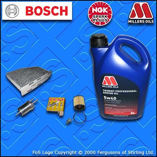 SERVICE KIT for AUDI A3 (8P) 1.6 FSI OIL FUEL CABIN FILTER PLUGS+OIL (2003-2007)