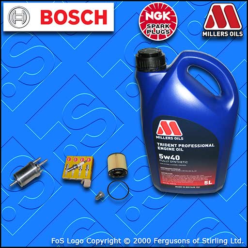 SERVICE KIT for AUDI A3 (8P) 1.6 FSI OIL FUEL FILTER PLUGS +5w40 OIL (2003-2007)