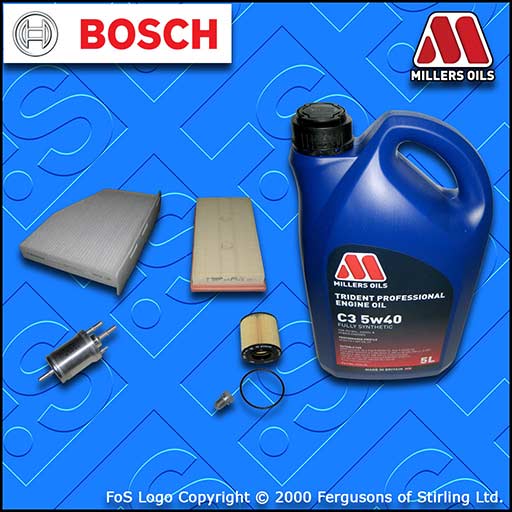 SERVICE KIT for AUDI A3 (8P) 1.6 FSI OIL AIR FUEL CABIN FILTER +OIL (2003-2007)