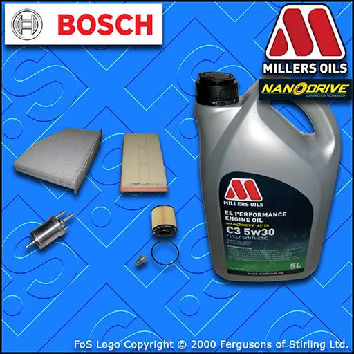 SERVICE KIT for AUDI A3 (8P) 1.6 FSI OIL AIR FUEL CABIN FILTER +OIL (2003-2007)