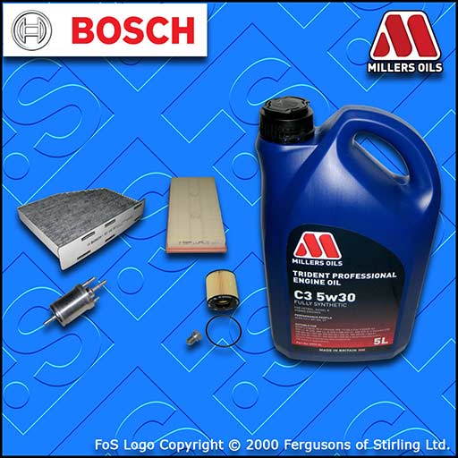 SERVICE KIT for AUDI A3 (8P) 1.6 FSI OIL AIR FUEL CABIN FILTER +OIL (2003-2007)