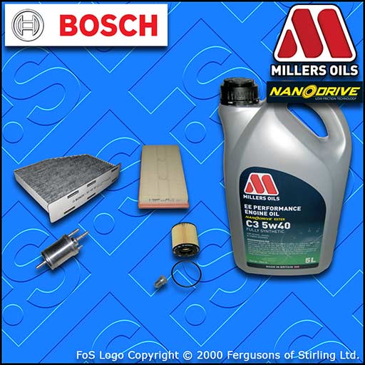 SERVICE KIT for AUDI A3 (8P) 1.6 FSI OIL AIR FUEL CABIN FILTER +OIL (2003-2007)