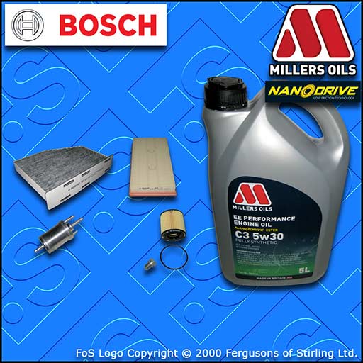 SERVICE KIT for AUDI A3 (8P) 1.6 FSI OIL AIR FUEL CABIN FILTER +OIL (2003-2007)