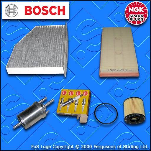 SERVICE KIT for AUDI A3 (8P) 1.6 FSI OIL AIR FUEL CABIN FILTER PLUGS (2003-2007)
