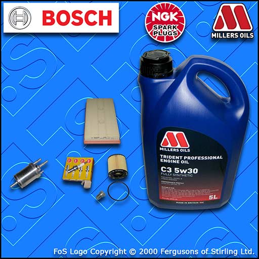 SERVICE KIT for AUDI A3 (8P) 1.6 FSI OIL AIR FUEL FILTER PLUGS +OIL (2003-2007)