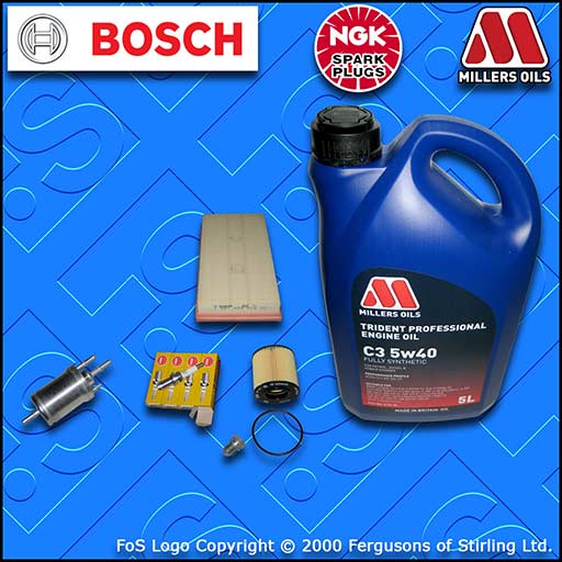 SERVICE KIT for AUDI A3 (8P) 1.6 FSI OIL AIR FUEL FILTER PLUGS +OIL (2003-2007)