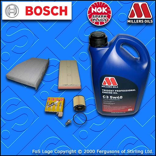 SERVICE KIT for AUDI A3 (8P) 1.6 FSI OIL AIR CABIN FILTER PLUGS +OIL (2003-2007)