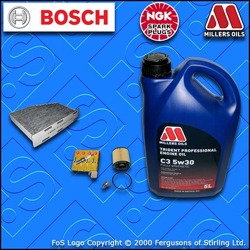 SERVICE KIT for AUDI A3 (8P) 1.6 FSI OIL CABIN FILTERS PLUGS +LL OIL (2003-2007)