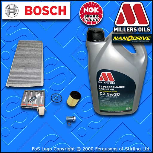 SERVICE KIT for MERCEDES A-CLASS W169 A200 TURBO OIL CABIN FILTER PLUGS with OIL