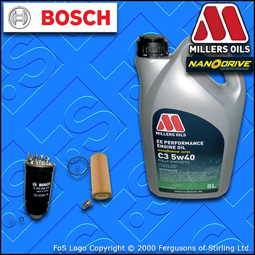 Millers Oils Service Kit For Audi A6 C5 1.9 TDI AVF AWX Oil Air Fuel Cabin Filters +OIL 01-05