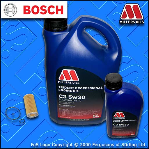 SERVICE KIT for VAUXHALL VECTRA C 2.2 DTI OIL FILTER +6L MILLERS OIL (2002-2008)