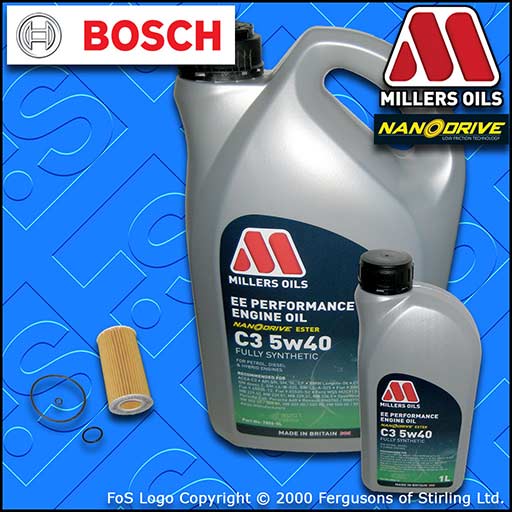 SERVICE KIT for VAUXHALL VECTRA C 2.2 DTI OIL FILTER +6L MILLERS OIL (2002-2008)