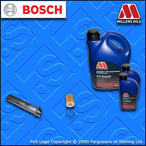 SERVICE KIT for BMW 5 SERIES (E39) 530i OIL FUEL FILTER +5w40 LL OIL (2000-2003)