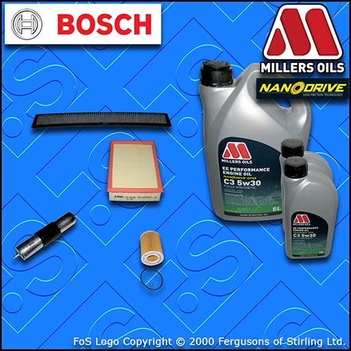 SERVICE KIT BMW 3 SERIES E46 320I M52 OIL AIR FUEL CABIN FILTER +OIL (1998-2000)