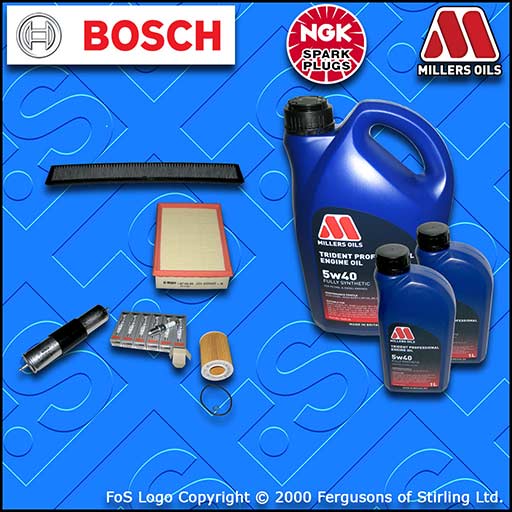SERVICE KIT BMW 3 SERIES E46 320I M52 OIL AIR FUEL CABIN FILTER PLUGS +OIL 98-00