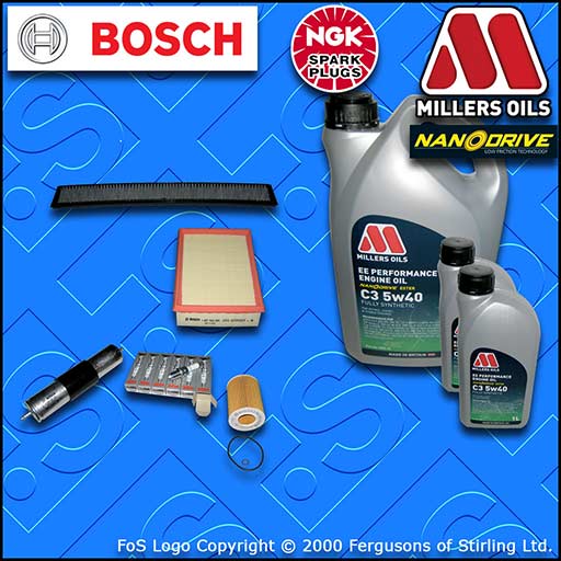 SERVICE KIT BMW 3 SERIES E46 320I M52 OIL AIR FUEL CABIN FILTER PLUGS +OIL 98-00