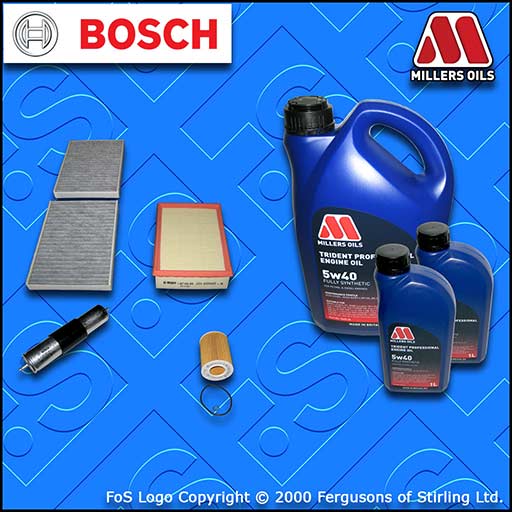 SERVICE KIT for BMW 5 SERIES (E39) 523I OIL AIR FUEL CABIN FILTER +OIL 1995-2000