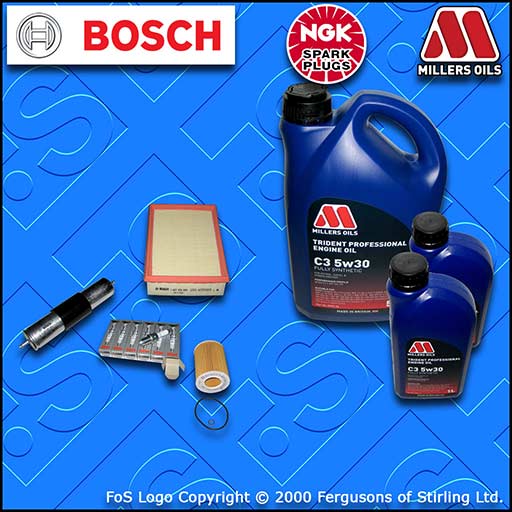 SERVICE KIT for BMW Z3 2.0 OIL AIR FUEL FILTERS PLUGS +5w30 LL OIL (1999-2000)