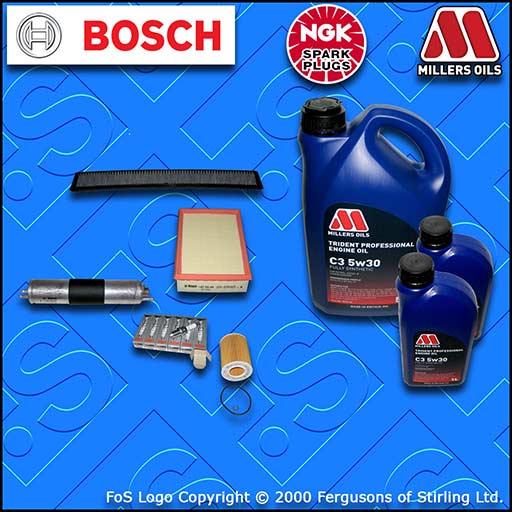 SERVICE KIT BMW 3 SERIES E46 325I OIL AIR FUEL CABIN FILTER PLUGS +OIL 2000-2007
