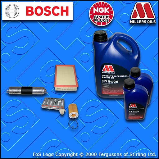 SERVICE KIT for BMW Z3 2.2 OIL AIR FUEL FILTERS PLUGS +5w30 LL OIL (2000-2002)