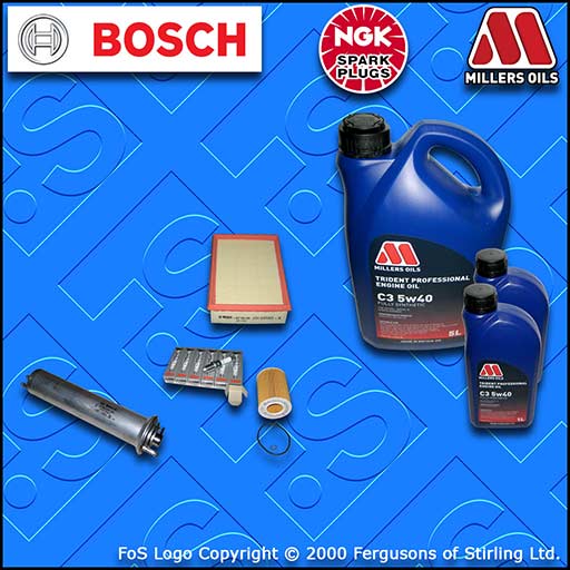 SERVICE KIT for BMW 5 SERIES (E39) 530i OIL AIR FUEL FILTER PLUGS +OIL 2000-2003
