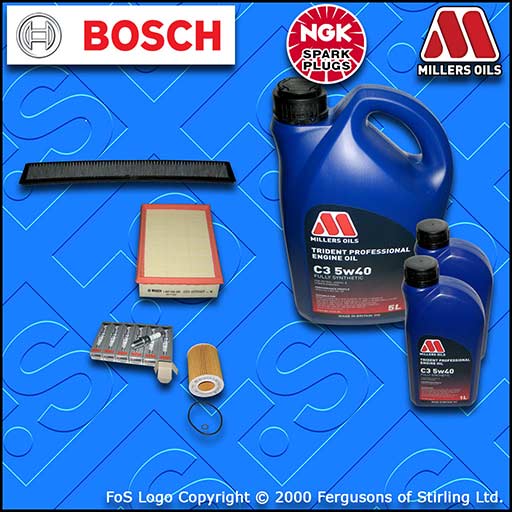 SERVICE KIT for BMW X3 (E83) 2.5I M54 OIL AIR CABIN FILTER PLUGS +OIL 2004-2006