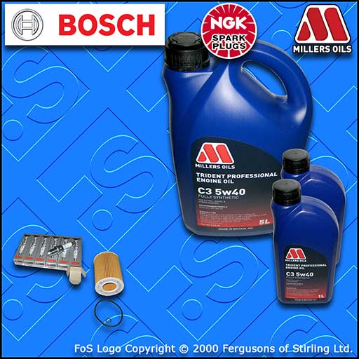 SERVICE KIT for BMW X3 (E83) 3.0I M54 OIL FILTER NGK PLUGS +5w40 OIL (2004-2006)