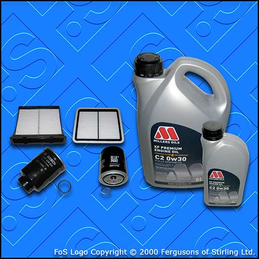 SERVICE KIT for SUBARU FORESTER 2.0 D OIL AIR FUEL CABIN FILTER +OIL (2008-2013)