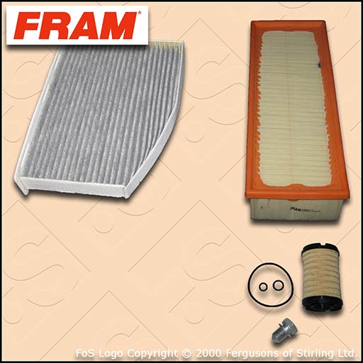 SERVICE KIT AUDI A3 (8P) 1.6 TDI CAYB CAYC FRAM OIL AIR CABIN FILTER (2009-2012)
