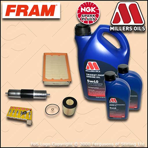 SERVICE KIT BMW 5 SERIES 523I E39 OIL AIR FUEL FILTER NGK PLUGS +OIL (1995-1998)